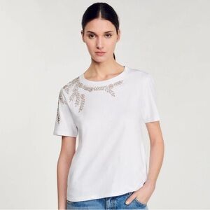 Sandro Rhinestone-Embellished T-Shirt